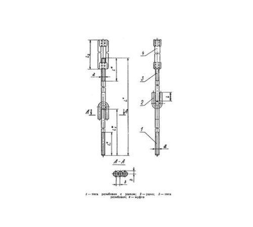 Тяги шарнирные резьбовые с муфтой для трубопроводов в Новополоцке