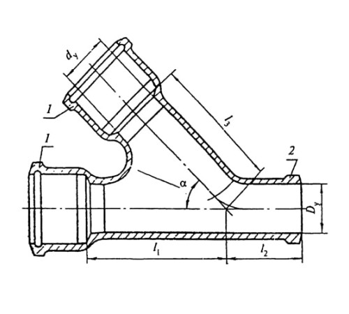 Косые чугунные тройники 60 градусов в Новополоцке