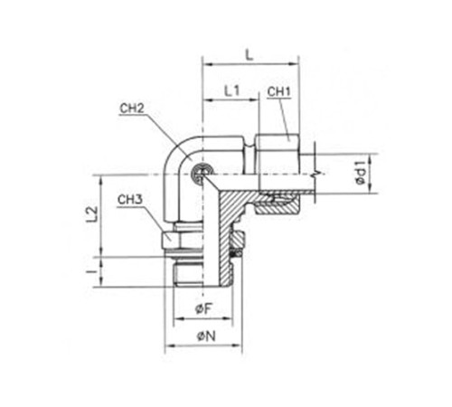 Угольники ввертные TN 514 с уплотнением в Новополоцке