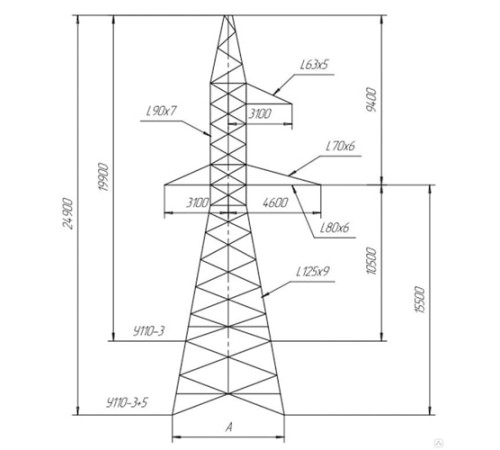 Промежуточно-угловые опоры ЛЭП в Новополоцке с доставкой по Беларуси