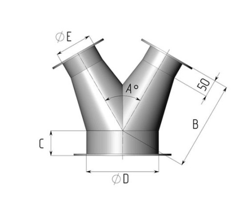 Титановые неравнопроходные Y-тройники для воздуховодов в Новополоцке